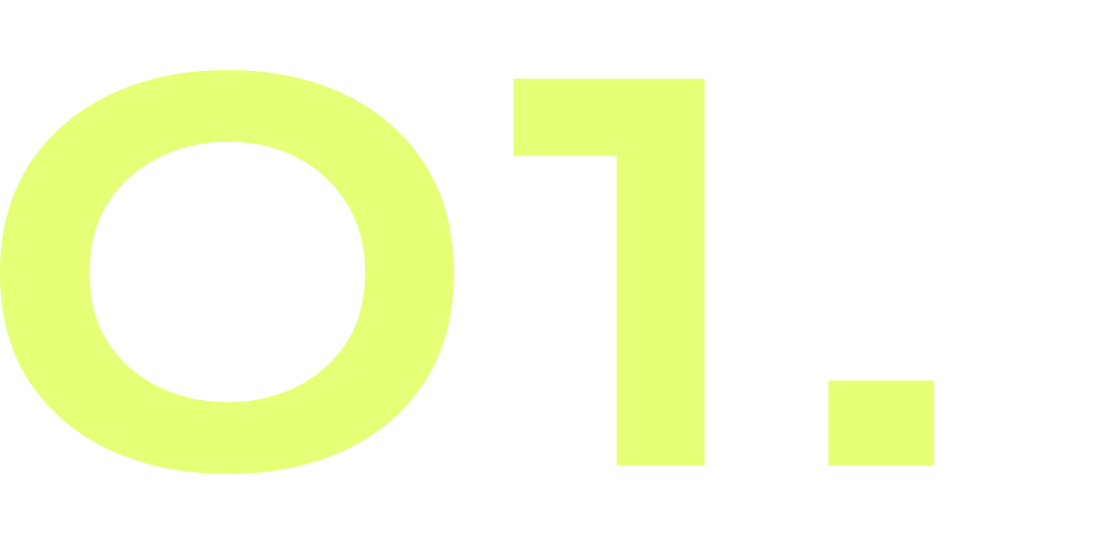 Número 01 decorativo del primer paso del proceso