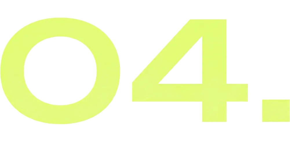 Número 04 decorativo del cuarto paso del proceso